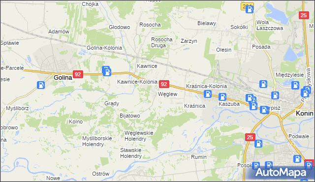 mapa Węglew, Węglew na mapie Targeo