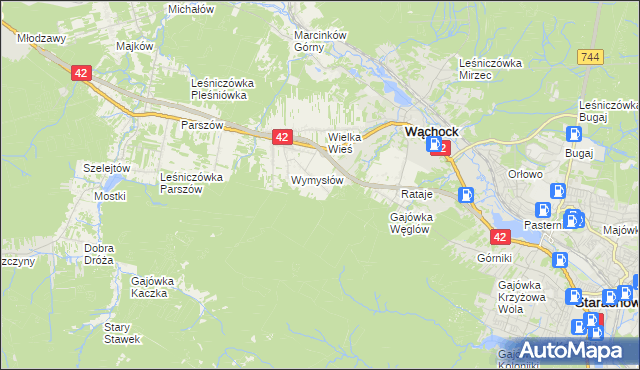 mapa Węglów, Węglów na mapie Targeo
