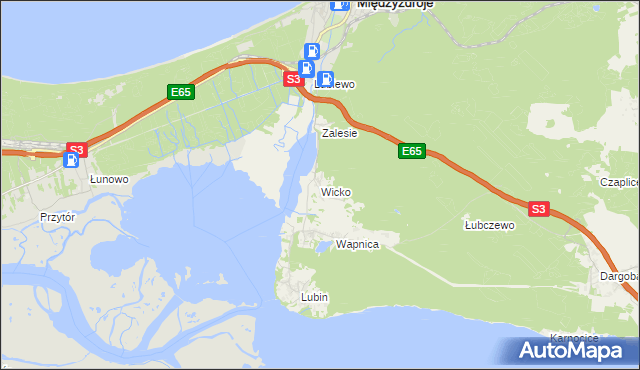mapa Wicko gmina Międzyzdroje, Wicko gmina Międzyzdroje na mapie Targeo