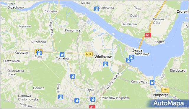 mapa Wieliszew, Wieliszew na mapie Targeo