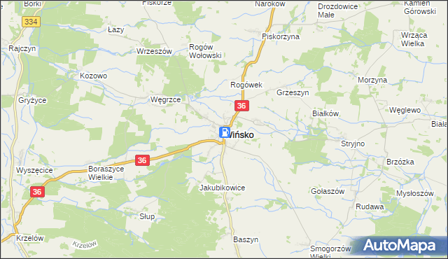 mapa Wińsko, Wińsko na mapie Targeo