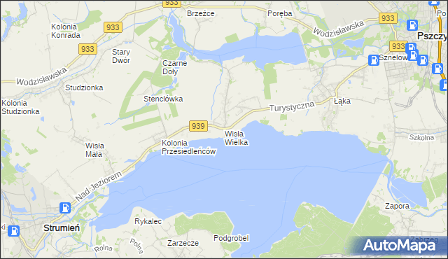 mapa Wisła Wielka, Wisła Wielka na mapie Targeo