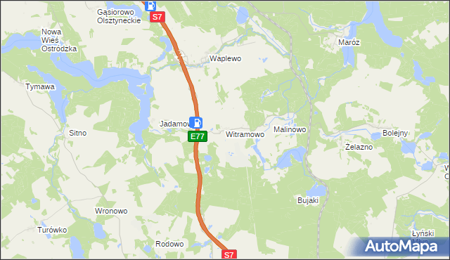mapa Witramowo, Witramowo na mapie Targeo
