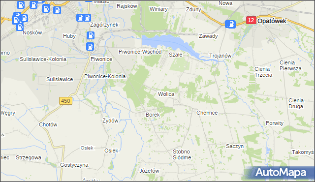 mapa Wolica gmina Godziesze Wielkie, Wolica gmina Godziesze Wielkie na mapie Targeo