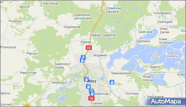 mapa Wszewilki, Wszewilki na mapie Targeo
