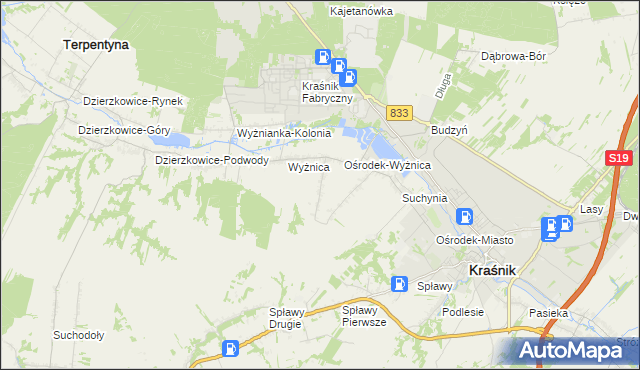 mapa Wyżnica-Kolonia, Wyżnica-Kolonia na mapie Targeo