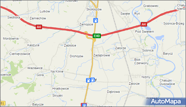 mapa Zadąbrowie gmina Orły, Zadąbrowie gmina Orły na mapie Targeo