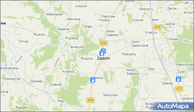 mapa Zadzim, Zadzim na mapie Targeo