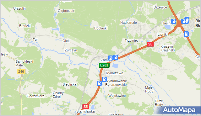 mapa Zamość gmina Szubin, Zamość gmina Szubin na mapie Targeo
