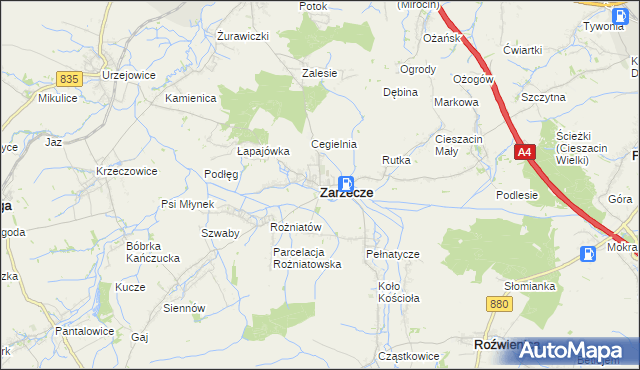 mapa Zarzecze powiat przeworski, Zarzecze powiat przeworski na mapie Targeo