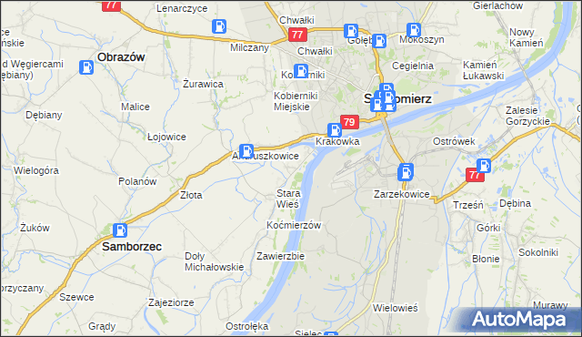 mapa Zawisełcze, Zawisełcze na mapie Targeo