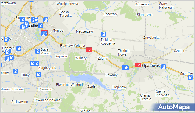 mapa Zduny gmina Opatówek, Zduny gmina Opatówek na mapie Targeo