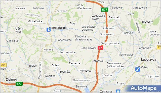 mapa Zdzięsławice, Zdzięsławice na mapie Targeo