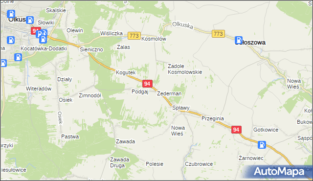 mapa Zederman, Zederman na mapie Targeo