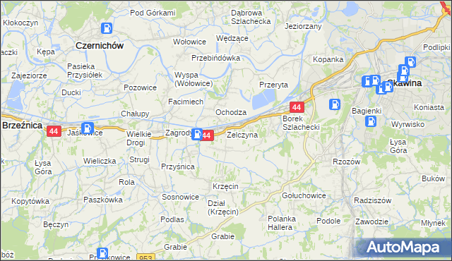 mapa Zelczyna, Zelczyna na mapie Targeo