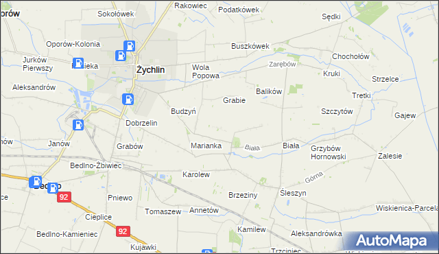 mapa Zgoda gmina Żychlin, Zgoda gmina Żychlin na mapie Targeo