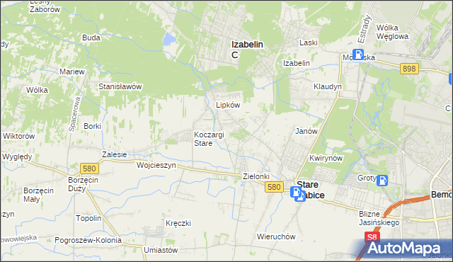 mapa Zielonki-Wieś, Zielonki-Wieś na mapie Targeo