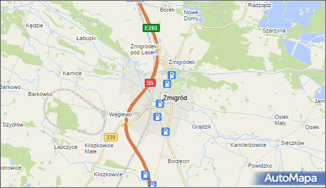 mapa Żmigród, Żmigród na mapie Targeo