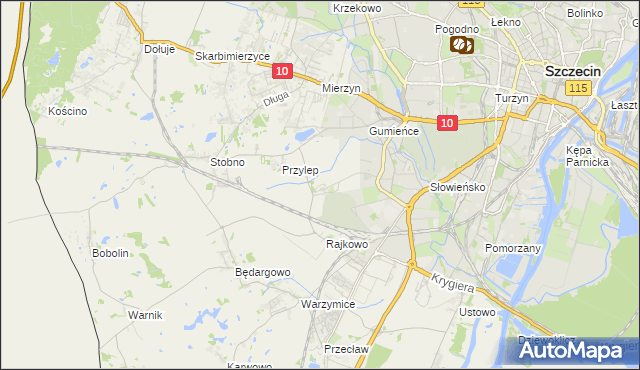 mapa Ostoja gmina Kołbaskowo, Ostoja gmina Kołbaskowo na mapie Targeo