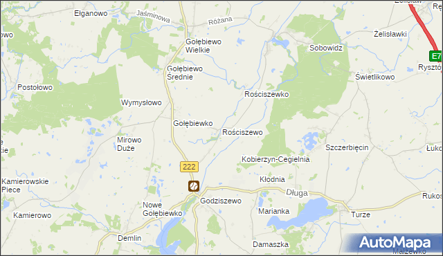 mapa Rościszewo gmina Trąbki Wielkie, Rościszewo gmina Trąbki Wielkie na mapie Targeo