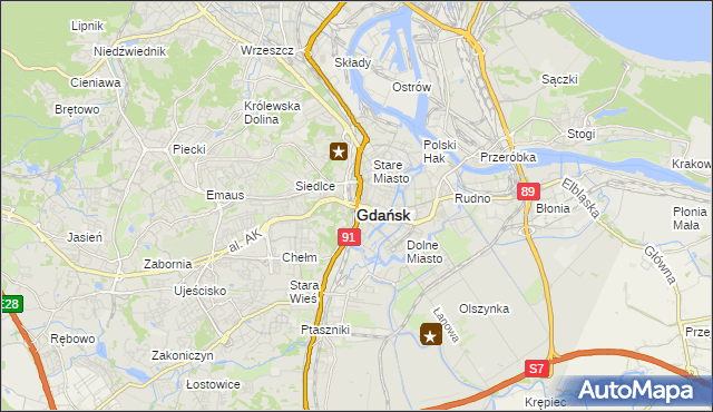 mapa Gdańska, Gdańsk na mapie Targeo