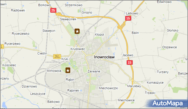 mapa Inowrocławia, Inowrocław na mapie Targeo