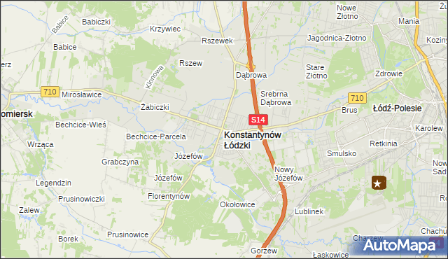 mapa Konstantynów Łódzki, Konstantynów Łódzki na mapie Targeo