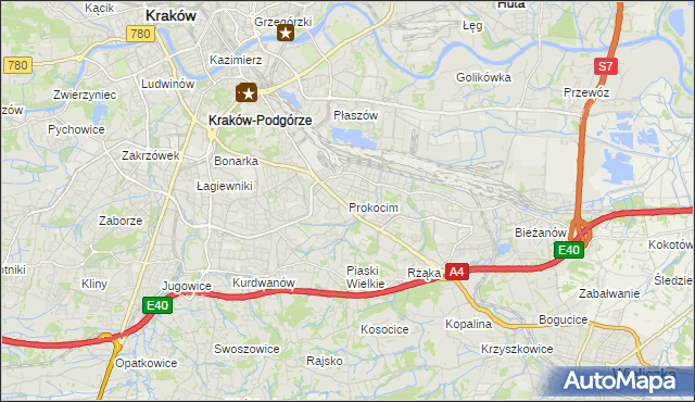 mapa Prokocim, Prokocim na mapie Targeo