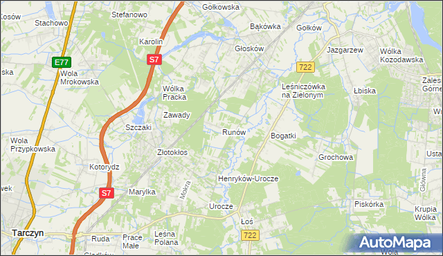 mapa Runów, Runów na mapie Targeo