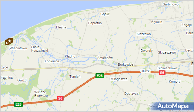 mapa Śmiechów, Śmiechów na mapie Targeo