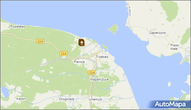 mapa Trzebież, Trzebież na mapie Targeo