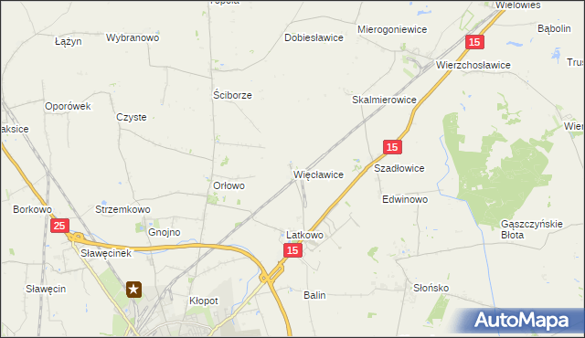 mapa Więcławice gmina Gniewkowo, Więcławice gmina Gniewkowo na mapie Targeo