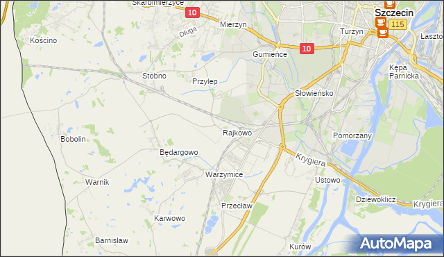 mapa Rajkowo, Rajkowo na mapie Targeo