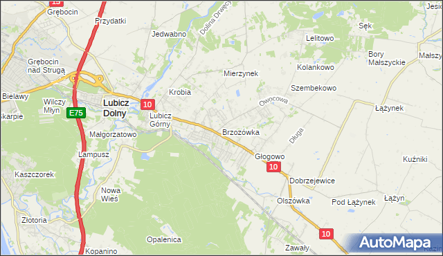 mapa Brzozówka gmina Obrowo, Brzozówka gmina Obrowo na mapie Targeo