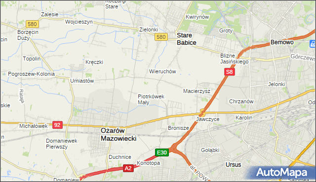 mapa Piotrkówek Duży, Piotrkówek Duży na mapie Targeo