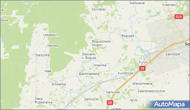 mapa Ściebielec, Ściebielec na mapie Targeo