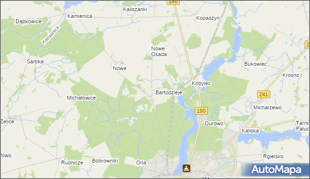 mapa Bartodzieje gmina Wągrowiec, Bartodzieje gmina Wągrowiec na mapie Targeo