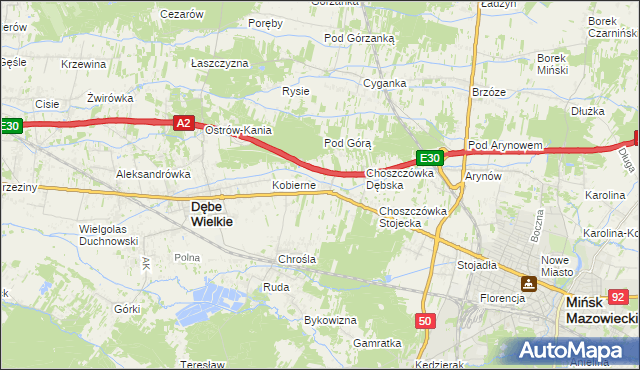 mapa Choszczówka Rudzka, Choszczówka Rudzka na mapie Targeo