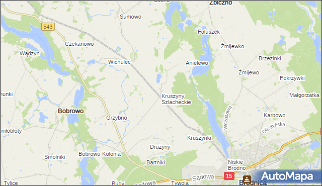 mapa Kruszyny Szlacheckie, Kruszyny Szlacheckie na mapie Targeo