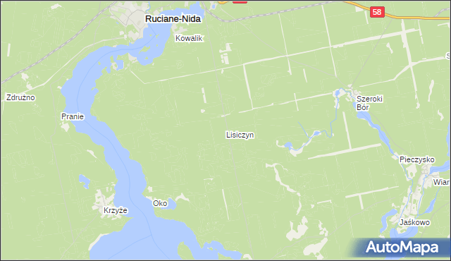 mapa Lisiczyn, Lisiczyn na mapie Targeo