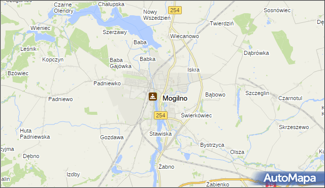 mapa Mogilno, Mogilno na mapie Targeo