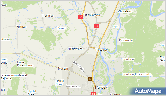 mapa Olszak gmina Pułtusk, Olszak gmina Pułtusk na mapie Targeo