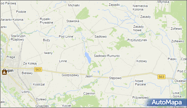 mapa Sadłowo-Rumunki, Sadłowo-Rumunki na mapie Targeo