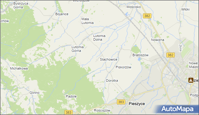 mapa Stachowice, Stachowice na mapie Targeo