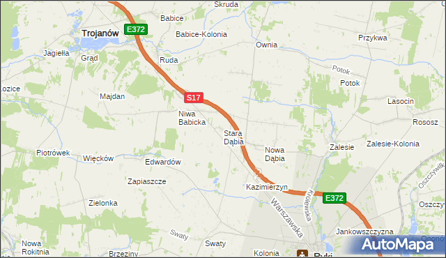mapa Stara Dąbia, Stara Dąbia na mapie Targeo