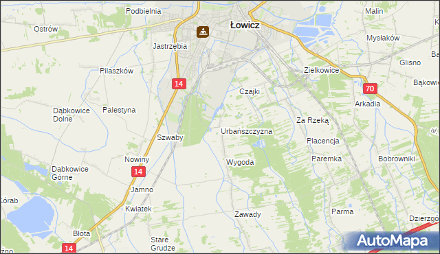mapa Urbańszczyzna, Urbańszczyzna na mapie Targeo