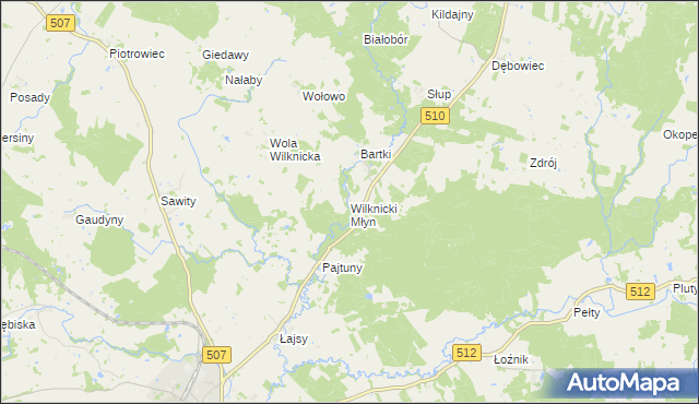 mapa Wilknicki Młyn, Wilknicki Młyn na mapie Targeo