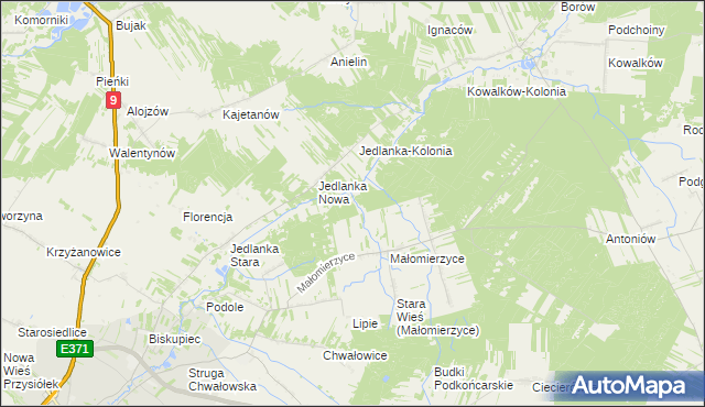 mapa Gajówka Obrycie, Gajówka Obrycie na mapie Targeo