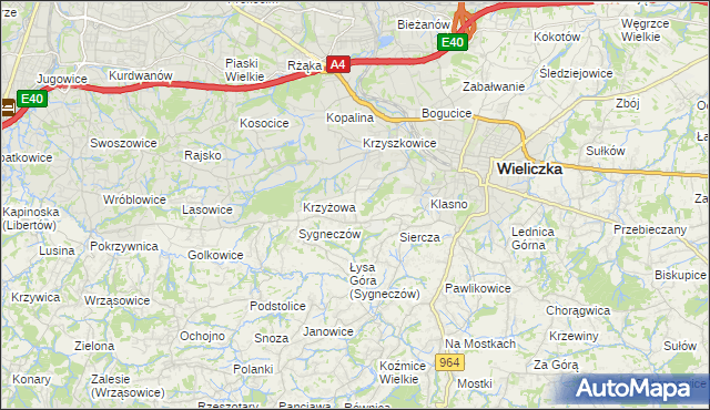 mapa Grabówki gmina Wieliczka, Grabówki gmina Wieliczka na mapie Targeo
