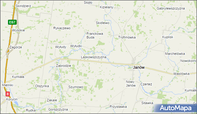 mapa Jasionowa Dolina, Jasionowa Dolina na mapie Targeo